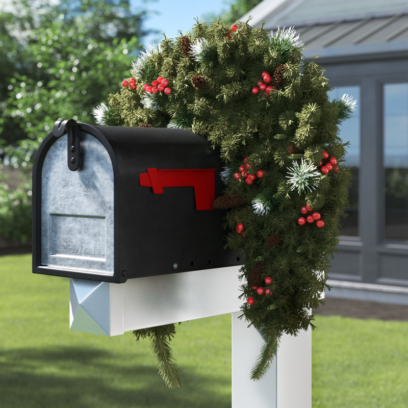 Festive Christmas Mailbox Swag For Greeting Holiday Visitors